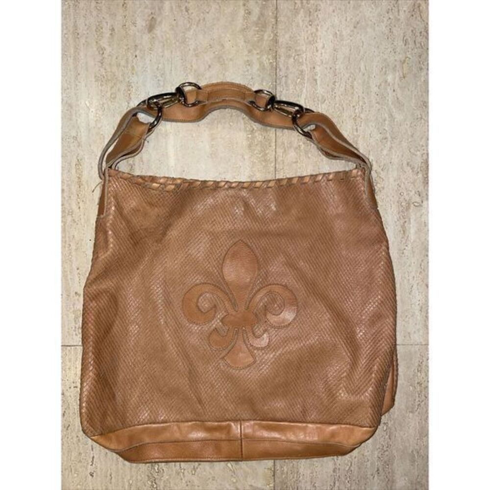 Carla Mancini Croc Embossed Leather Shoulder Bag Tote 17"x12"